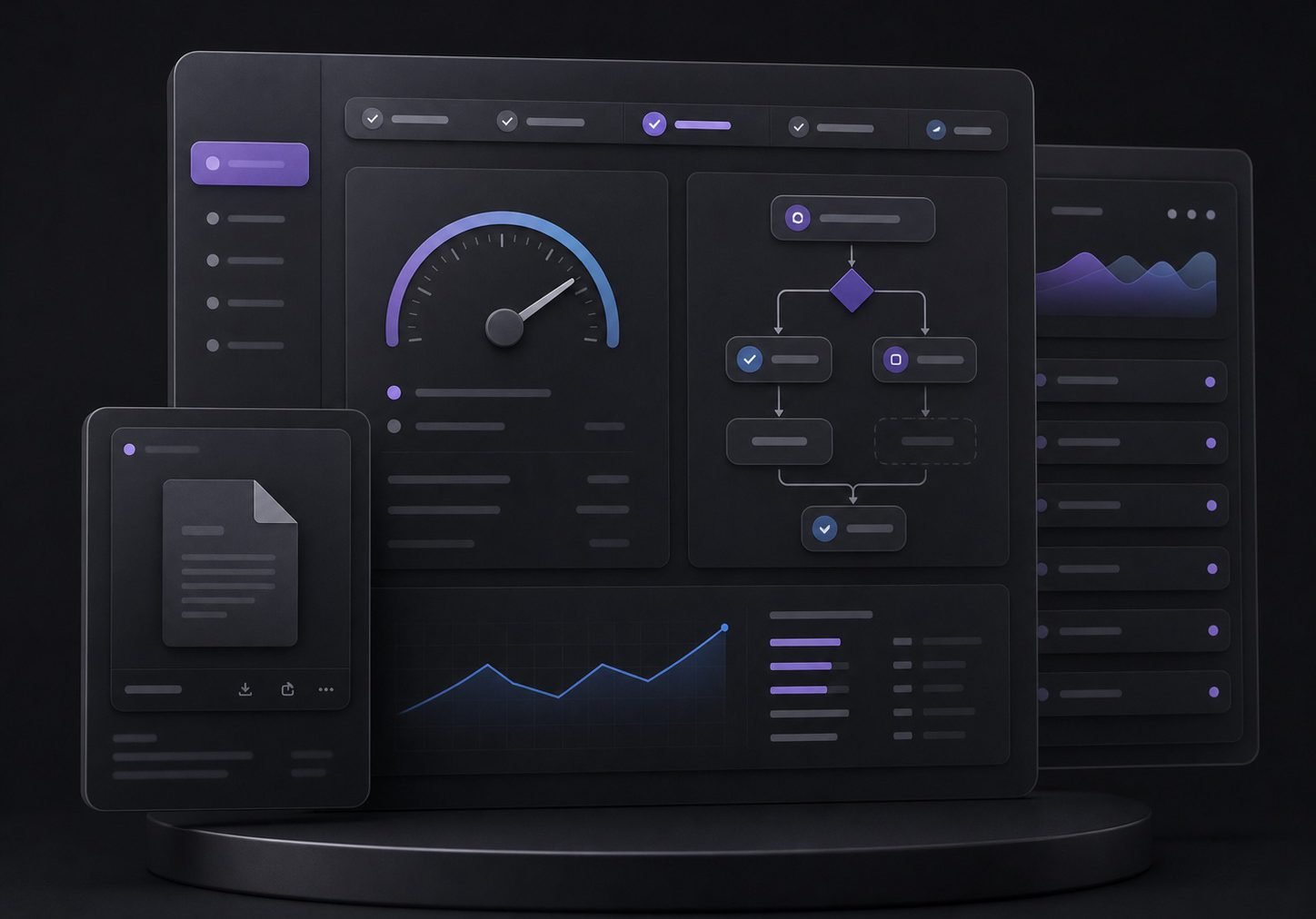 Dark-mode lending and underwriting platform interface